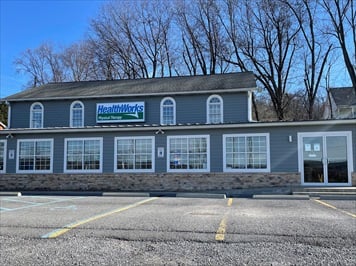 Outside front of building
